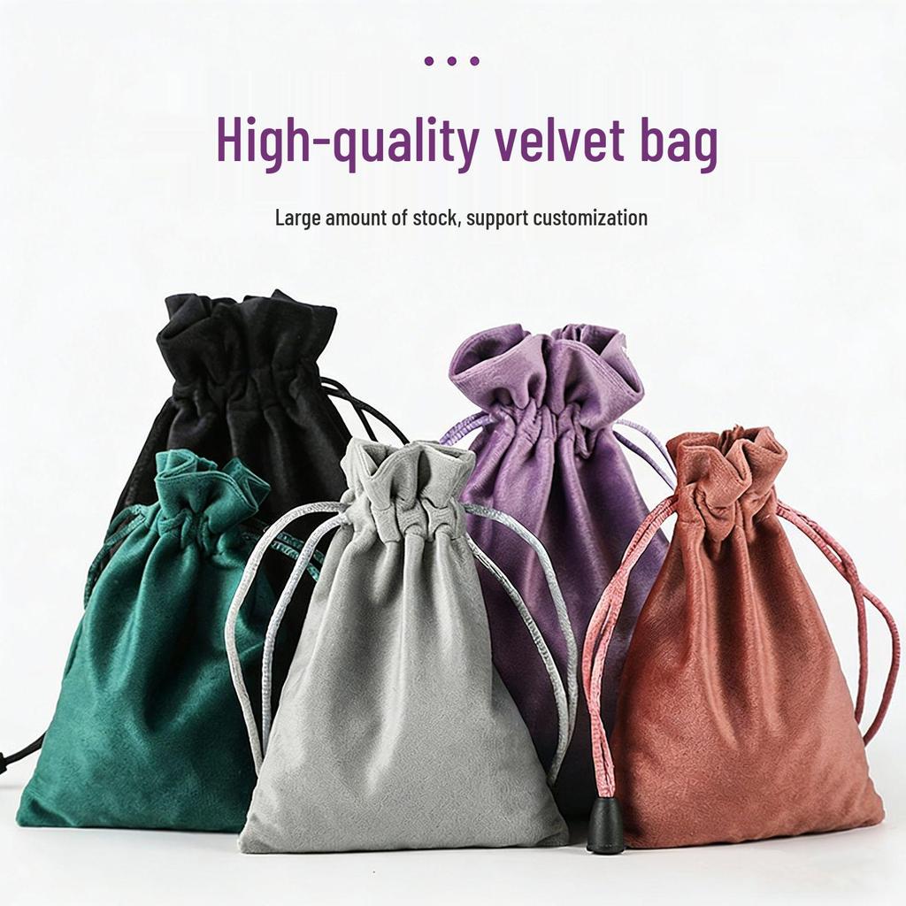Luxury Velvet Drawstring Jewelry Pouch - Dustproof Storage for Accessories & Phones