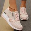 2025 New Fashion Pink Wedge Sneakers Women Lightweight Breathable Casual Sports Shoes Woman Plus Size Platform Vulcanized Shoes