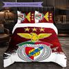 Benfica 3-teiliges Bettwäsche-Set Weiches Bettbezug-Set mit Kissenbezügen Bedrucktes Schlafzimmer-Deko-Set für Zuhause