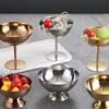 304 Stainless Steel Retro Footed Dessert Cup Luxury Ice Cream Bowl Hotel Restaurant Cocktail Pudding Cup Tableware