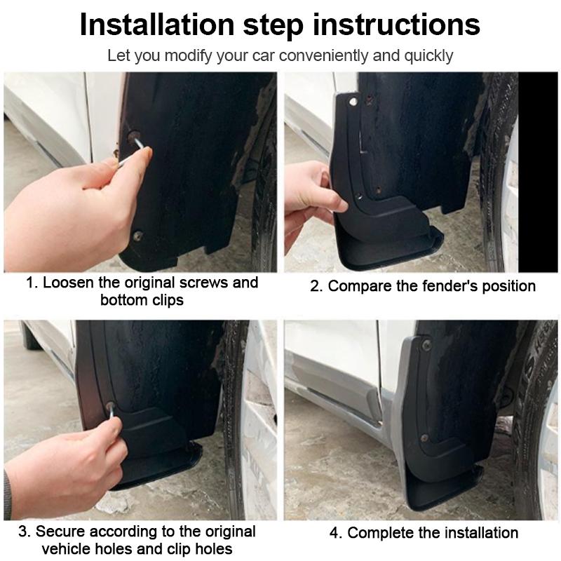 For Zeekr 7X CX1E 2024 2025 2026 4PCS Car Mudguards Anti-splash Front Rear Fender Wheel Cover Guard Mud Flaps Accessories