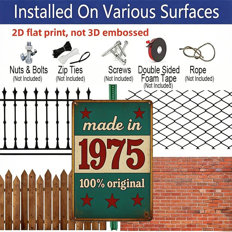 2D Flat 1pc 8"x12" Aluminium Metal Sign, Made in 1975, 100% Original Sign/Metal Wall Art/Fun Vintage Plaque Decoration, Home Decor, Restaurant Decor