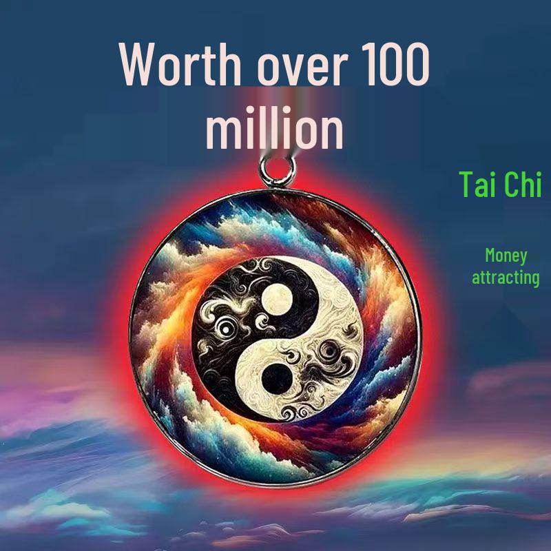 30mm Single-Sided Pendant: Good Luck Charm for Continuous Blessings, Wear for Auspicious Prayers.