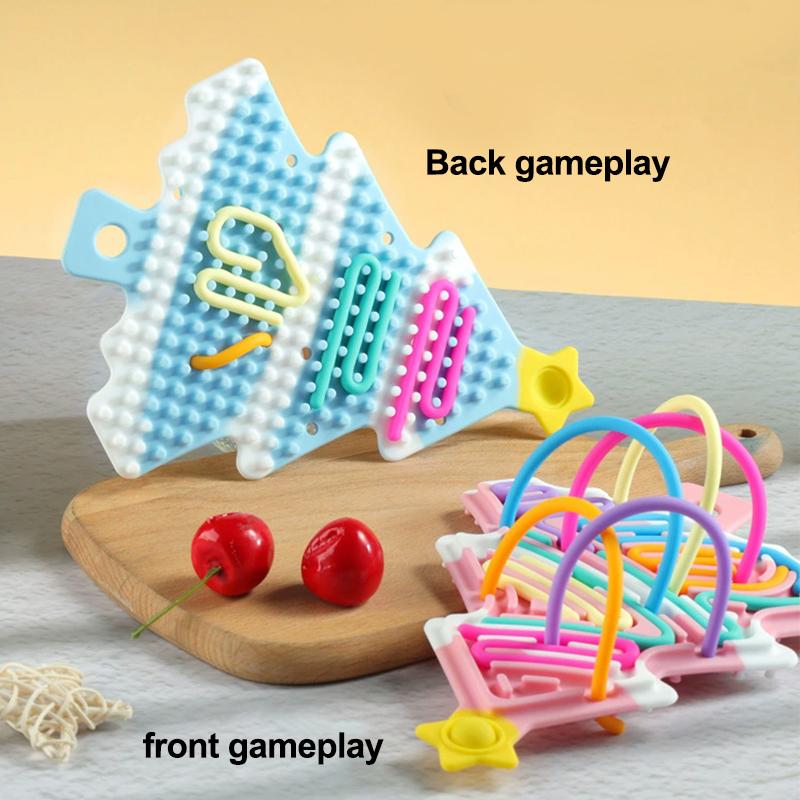Kid New Sensory Fidget Toy Silicone 3D Shape Jigsaw Puzzle Fine Motor Toy Portable Christmas Activity Design Busy Board Set Tree