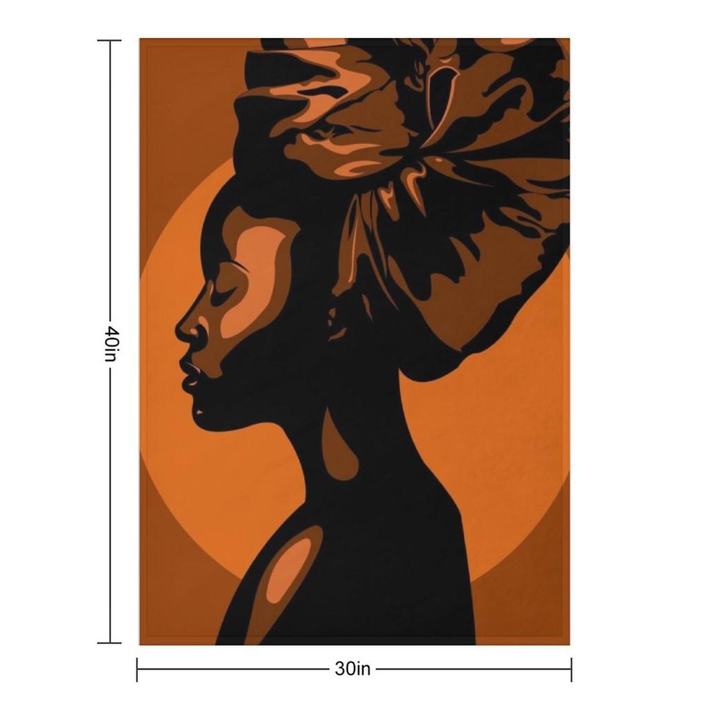 African Woman Silhouette Illustration Throw Blanket anime Nap Decoratives decorative Blankets