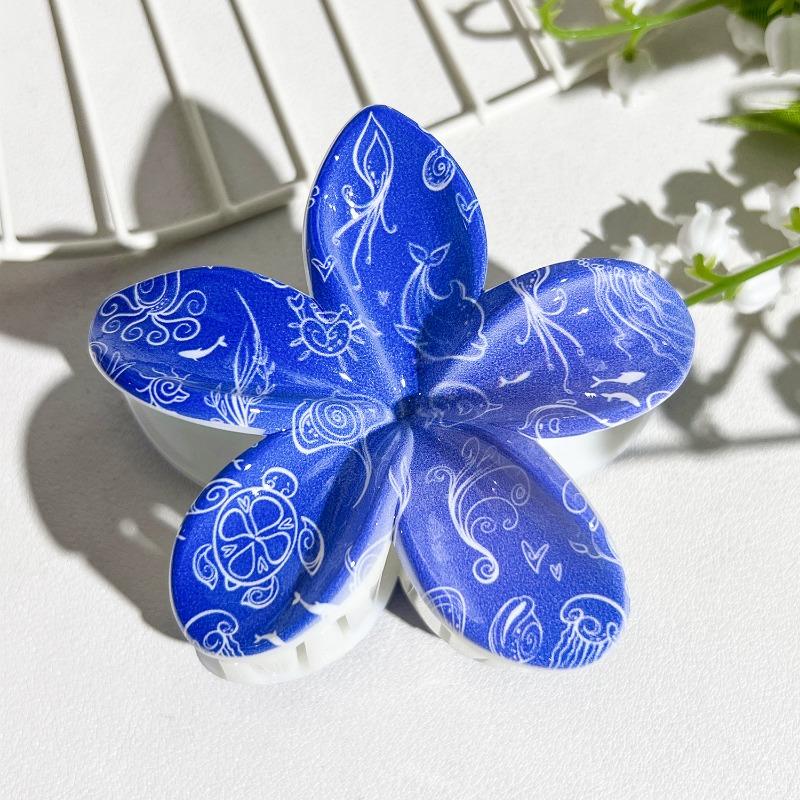 Printed Clips, Egg Flower Fresh and Light Hair Clips Back of The Head Updo Shark Clips