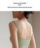 "Women's Summer Black Breathable All-in-One Vest Bra with Chest Pads and Suspenders"