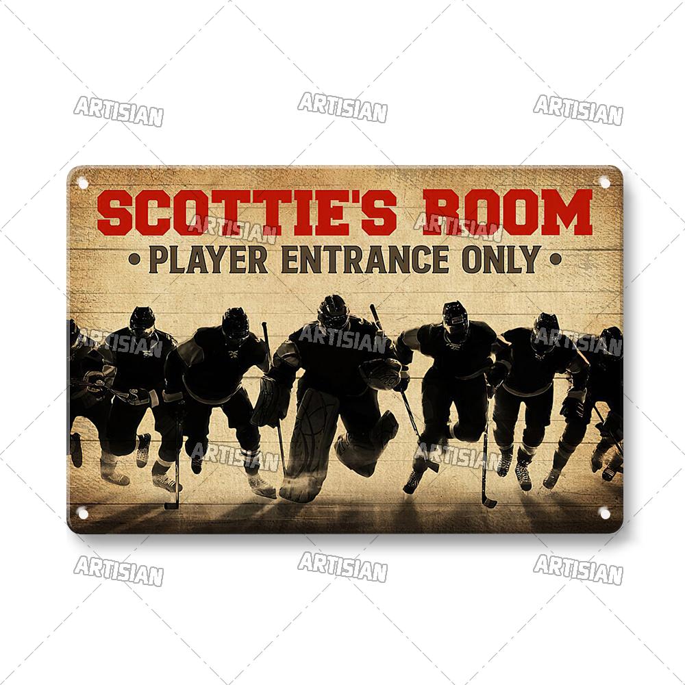 Artisian SPORT Metal Sign Hockey Tin Poster Football Decorative Plate Basketball Baseball Tin Plaque  Wall Decor Garage Bar Pub
