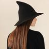 Halloween Witch Hat Elastic Material Unisex Solid Color Sun Foldable Carnival Masquerade Cosplay Performance Wizard H