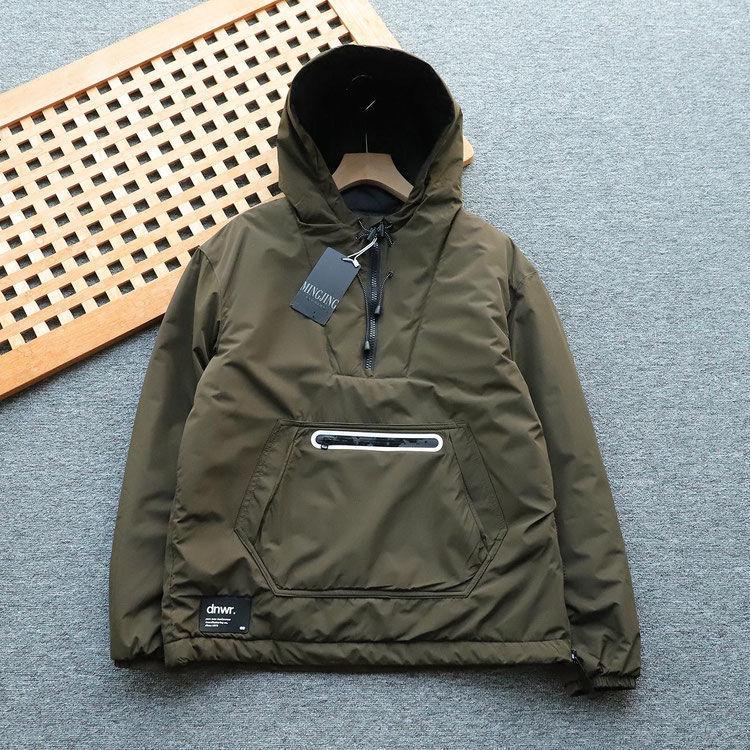 

Unisex Windproof Water-Repellent Hooded Cotton Jacket - Loose Casual Outdoor Coat M 100-135 lbs армія зелений колір