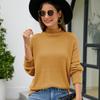 European and American temperament turtleneck knitted sweater women's autumn and winter new solid color long-sleeved pullover knitted bottoming shirt