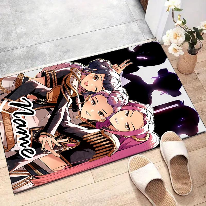 Custom KPop Demon Hunters Mat Personalized Name, Polyester Washable Indoor Entryway Rug, Gift for Christmas, Easter, Thanksgiving Day