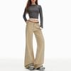 Women's Khaki Micro-Flared Casual Pants - Loose Fit, Autumn Retro Slimming Jeans