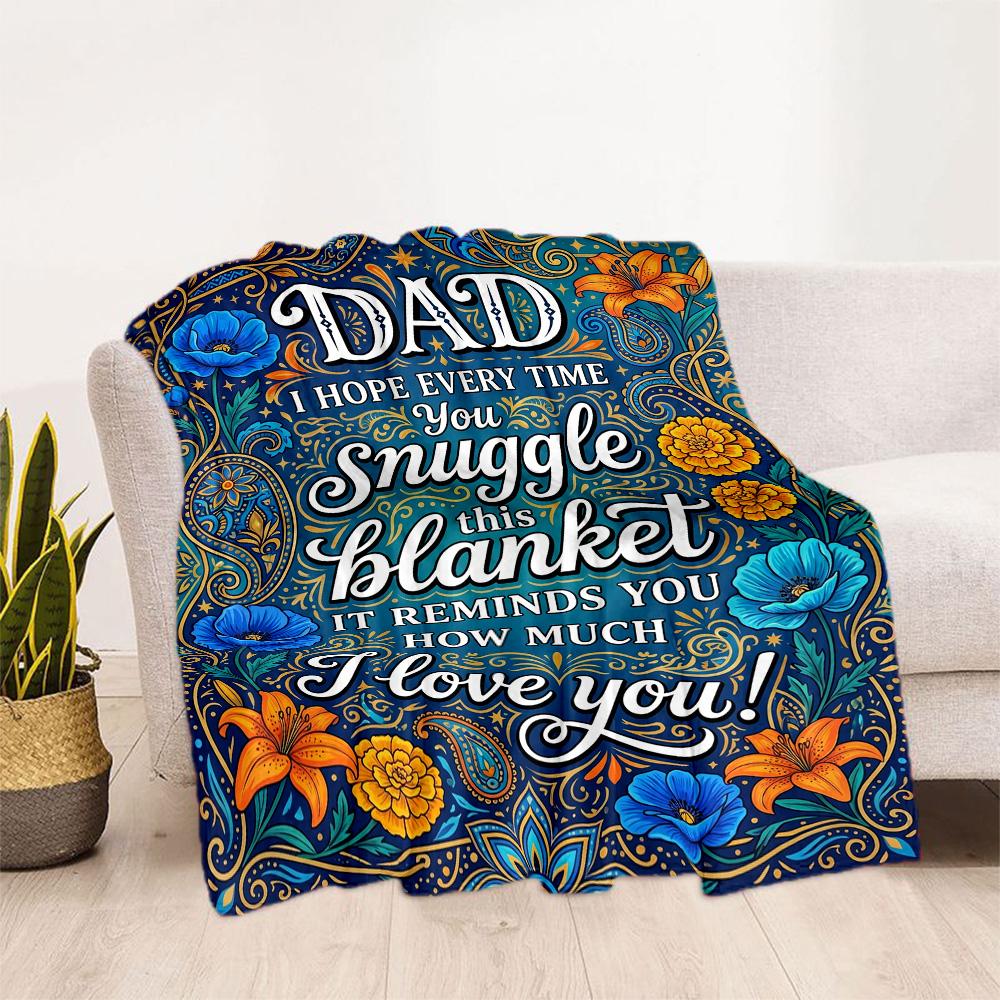 Love You Dad Blanket Blanket Comfortable Great for Bed Livingroom Sofa for All Seasons Warmthful Decor Unique Gift for Family and Friends Camping