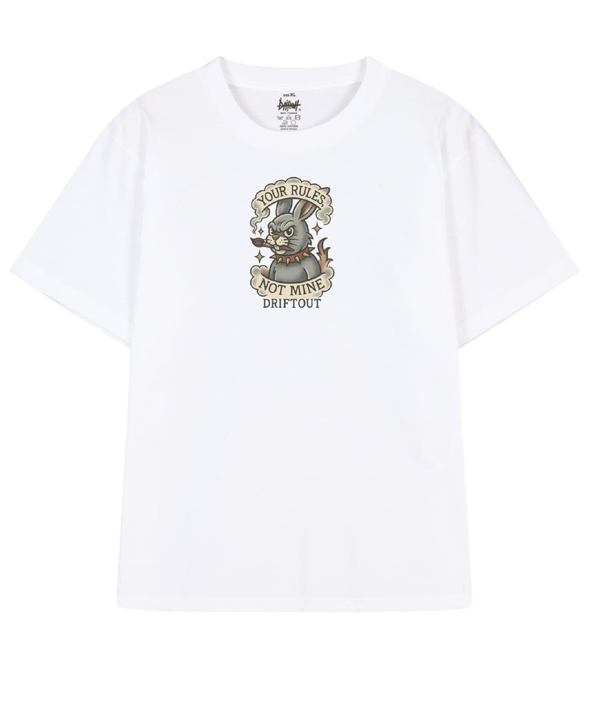 DRIFTOUT Not Mine Angry Bunny Short Sleeve T-Shirt (3 Colors)