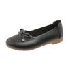 New Women's Shoes Spring and Autumn Fashion Round Toe Shallow Mouth Low Heel Bow Decorated Slip-On Women's Flat Shoes