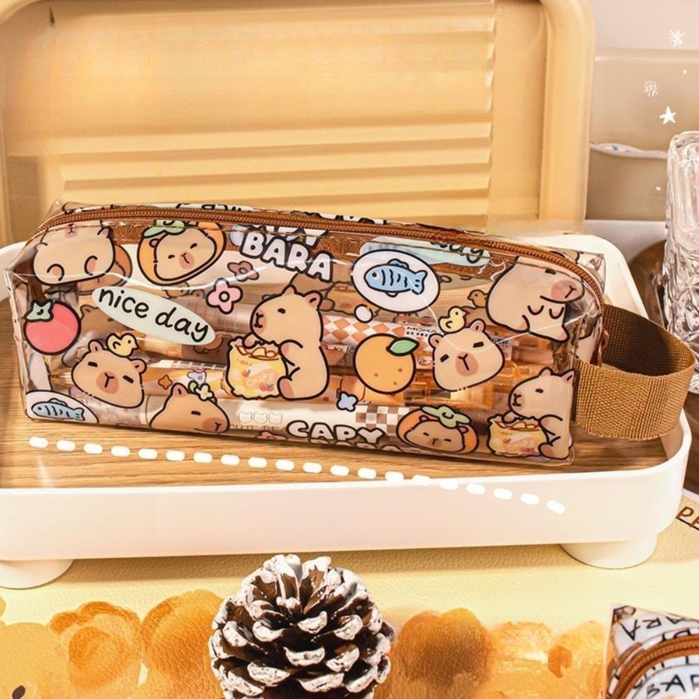 Transparent Pen Bags Cartoon Students Stationery New Pencil Cases  School Office Supplies