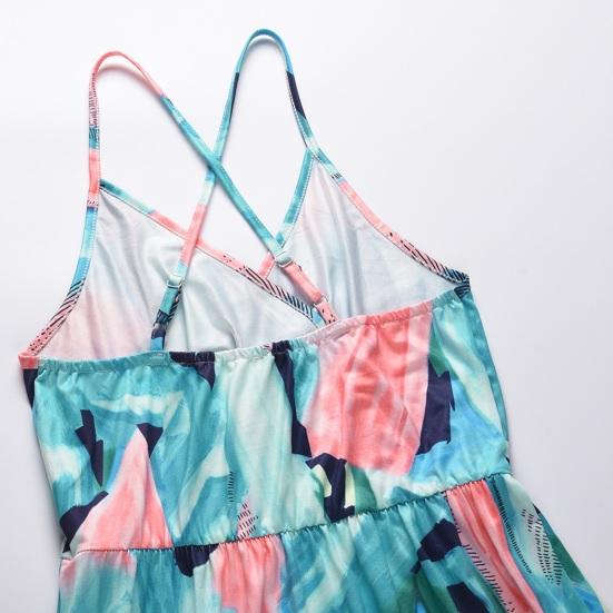 Women's Sleeveless Boho Maxi Dress Spaghetti Summer Tropical Style Beach Vacation