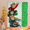 1pz Eddsworld Arazzo da Parete Fai da Te Tappeti da Parete Floreali Hippie Decorazioni per Dormitorio Arte da Parete