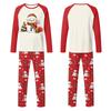 Christmas Print Family Matching Pajama Set with Long Sleeve Round Neck Top and Pants for Parents and Kids