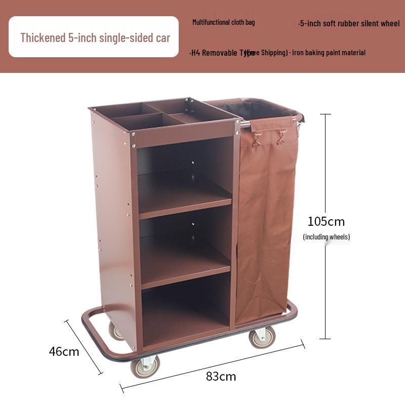 Hotel Linen & Room Service Cart – Stainless Steel Double-Sided Trolley for Cleaning & Sanitation.