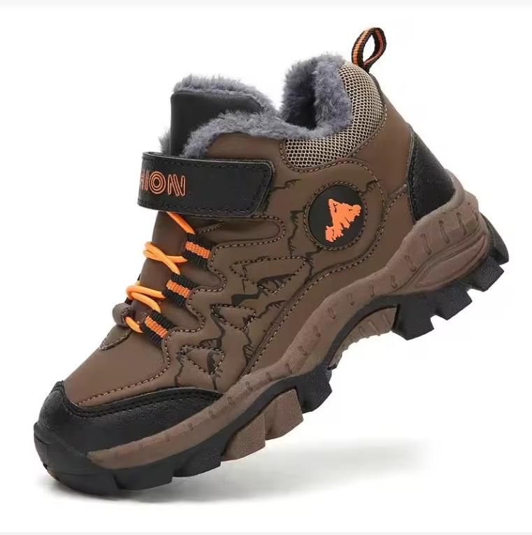 Winter Hiking Shoes Boy Kids Snow Boots Teenagers Children Shoe Walking Climbing Sneakers Leather Waterproof Non-slip Sport Warm