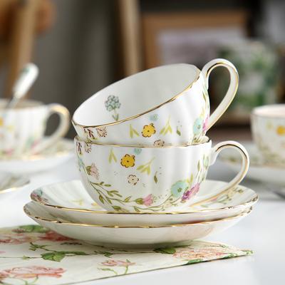 Britische Blumen-Klassiker-Keramik-Nachmittagstee-Kaffeetasse, Teller, Blumen-Teetasse, Wassertasse, Milchtasse