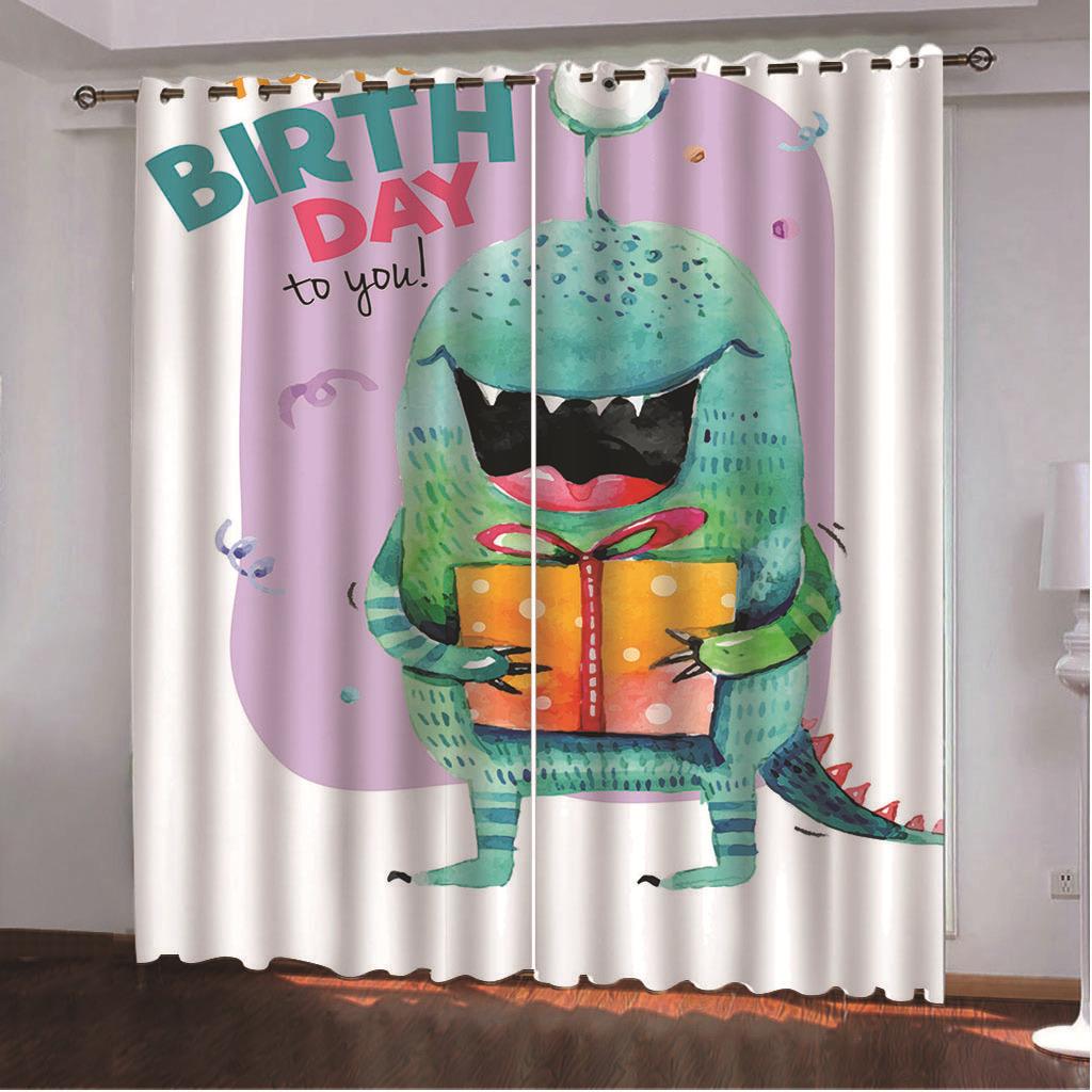 Cartoon Monster Funny Series High Density Blackout Curtain 3D Digital Printing