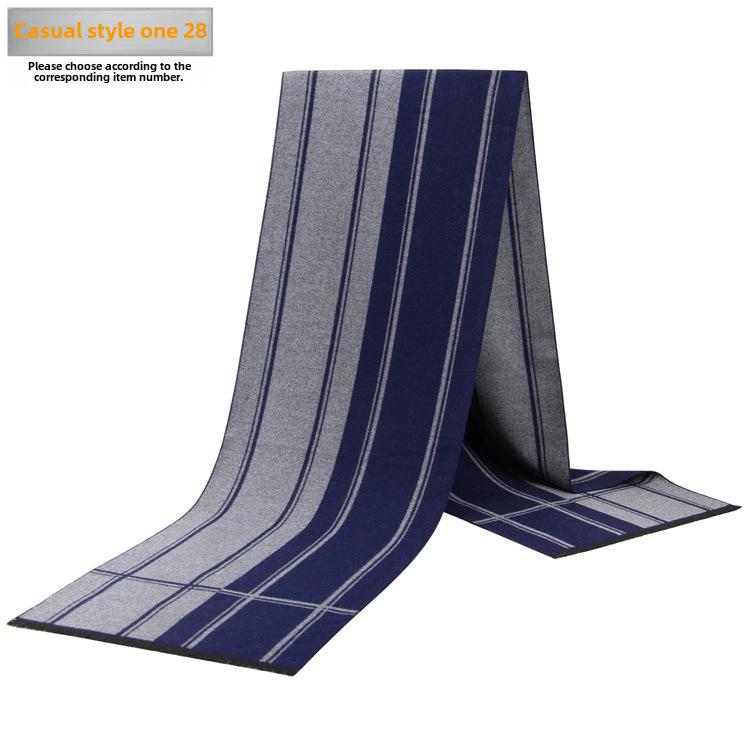 Men's Autumn & Winter Plaid Imitation Cashmere Scarf - Warm & Thick Custom Design