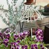 Vintage Lace Umbrella Garden Stake Weather-proof Metal Yard Art Flower Pot Bed Decoration
