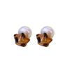 Retro Exaggerated Leopard Print Big Flower Design Earrings Fashionable Light Luxury Temperament Earrings Simple And Versatile Personalized Earrings