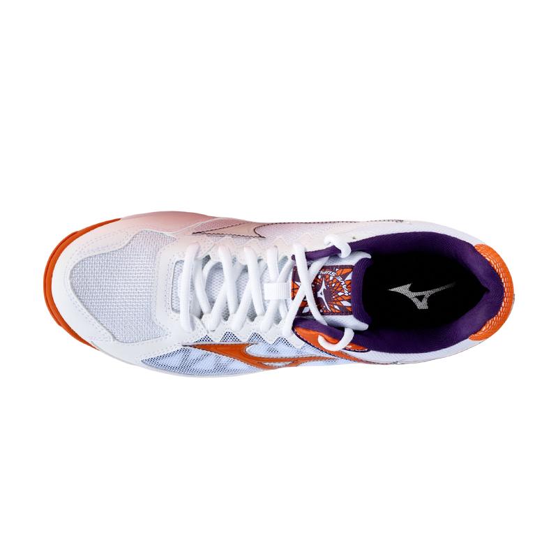 Mizuno Wave Supersonic CN Training Sports Durable Breathable Lightweight Low-Top Volleyball Shoes Unisex sneaker White Orange V1GA216161