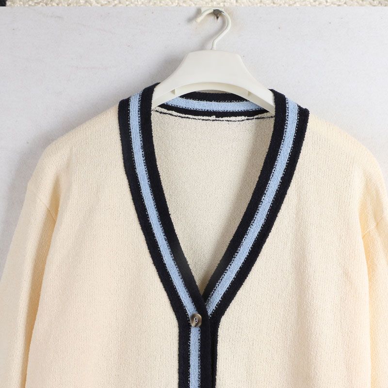 Fall Sunshine House New Arrival Domestic Store Women's Wear K-style V Neck Mid Length Long Length Knitwear Cardigan Sweater Outwear