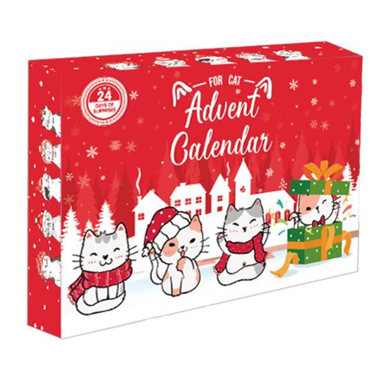 Pet Toy Advent Calendar 24-Day Christmas Countdown Calendar Cat or Dog Toy Set Safe Interactive Chew Toys Balls Collars Plush Toys for Cats