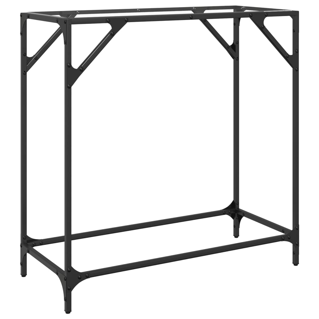 Console Table with Transparent Glass Top 80 x 35 x 81 cm Steel