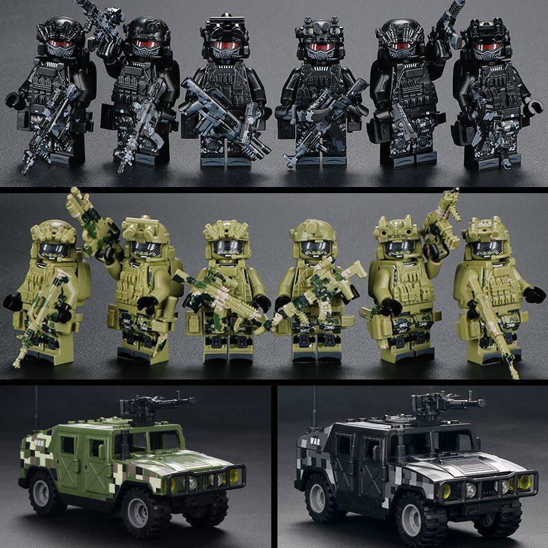 Delta Military Special Forces Police Figure Building Blocks - Ghost Soldier Assembly Toy for Kids