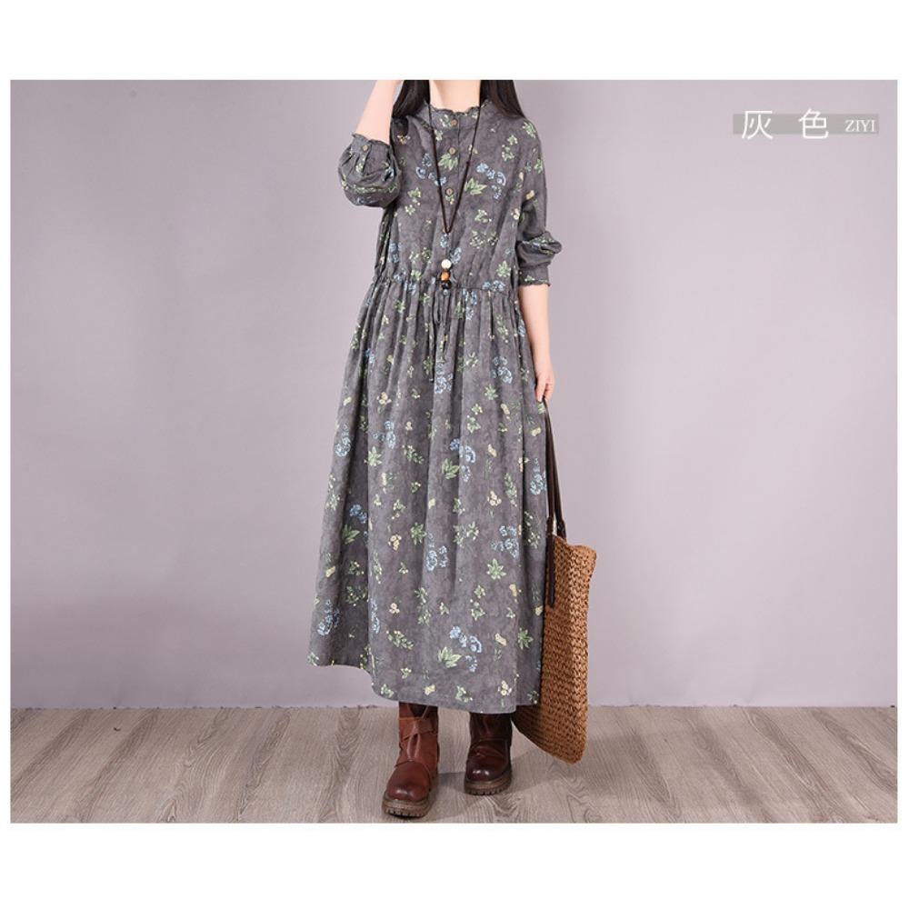 Rochie de primăvară largă de mărime plus pentru femei, cu dantelă florală și șireturi