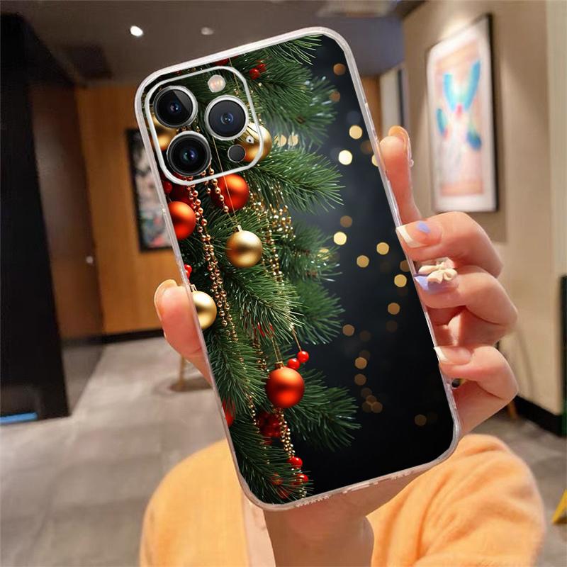 Merry Christmas Tree Phone Case Carcasa Funda For iPhone 17 Pro Max Air 16 15 14 13 Pro Max 15 16 Pro 15Plus Case