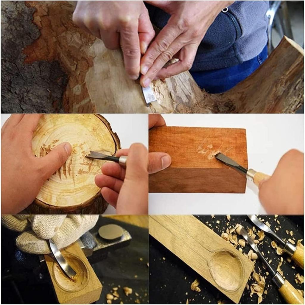 GrnArt Wood Carving Carving Knife and Hand Chisel Set for Hand Wood Carving Carving Traditional Wood Seal DIY Tools 8-Piece Set, Carving, Woodworking,