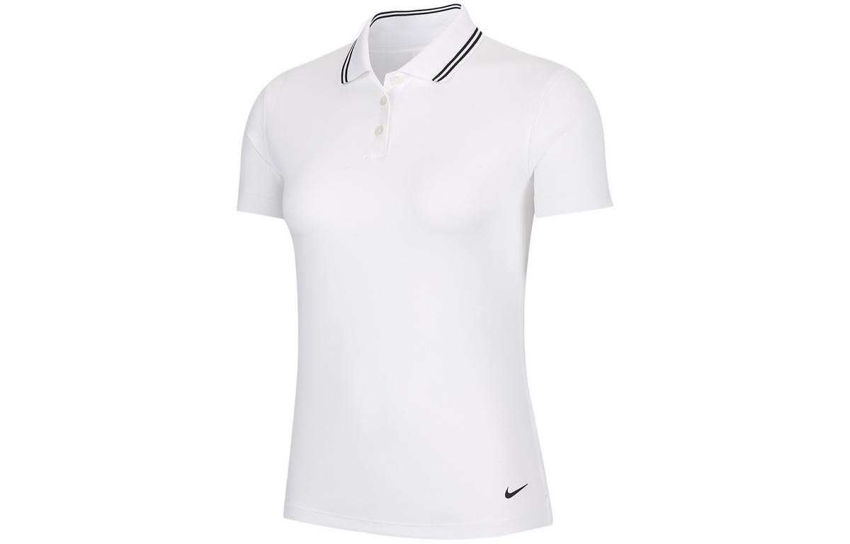 Nike Polo Shirts Women s White Polo Collar Moderate Straight Fit BV0218-100 M