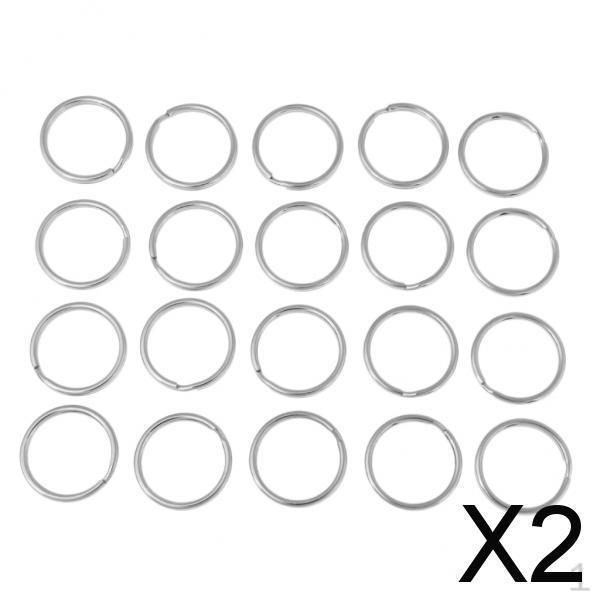 2x20Pcs Split Key Chain Keyring Loose leaf Rings For Keychain ,Crafts 2.0x30mm