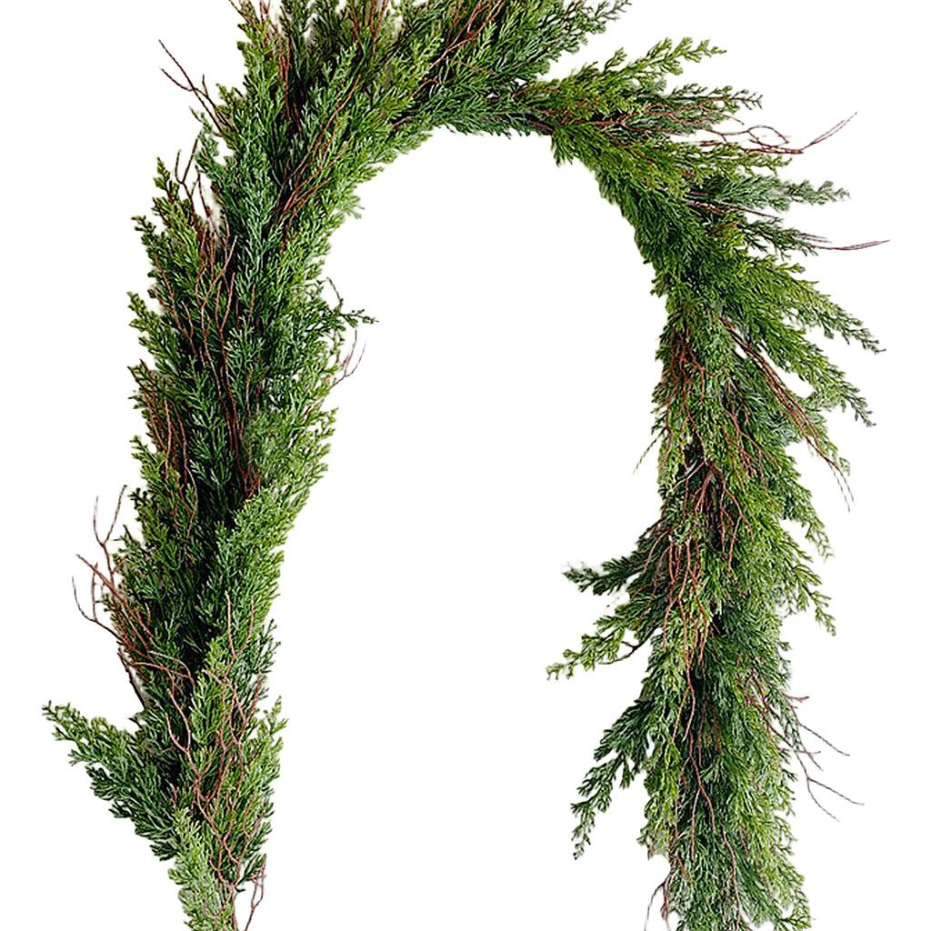 Christmas Cedar Garland Artificial Realistic Soft And Thickness Green Faux Cedar  Garland For Home Fireplace Indoor Outdoor Holiday Party Decoration