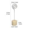 20Pcs Table Number Holders Wood Base Wedding Table Number Stands Picture Memos Note Photo Clip Holders for Weding Party