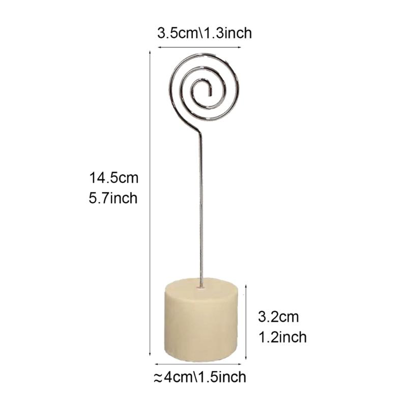 20Pcs Table Number Holders Wood Base Wedding Table Number Stands Picture Memos Note Photo Clip Holders for Weding Party