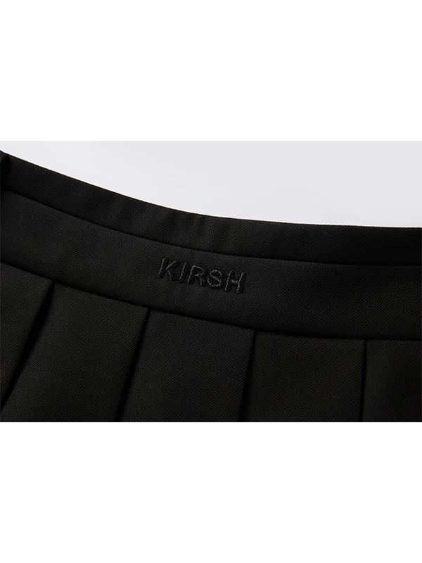 KIRSH Classic Pleated Mini Skirt [Black]