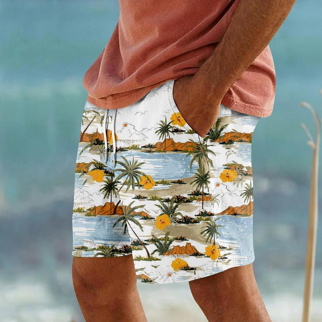 Herre Sport Bomull Lin Casual Løse Shorts Casual Lomme Joggeshorts Bukser