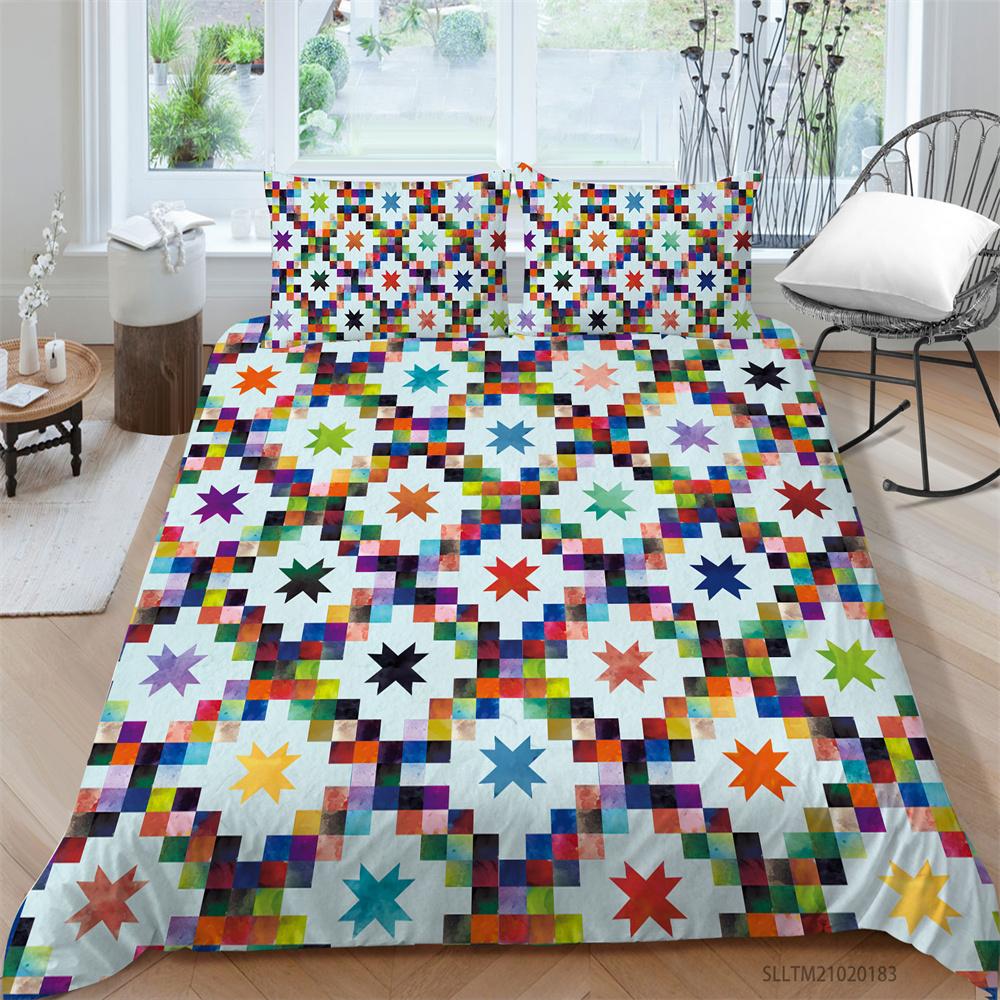 Comforter Duvet Cover Home Bedclothes 3D Stripes Print Bedding Set Pillowcases Microfiber Soft Quilt Covers