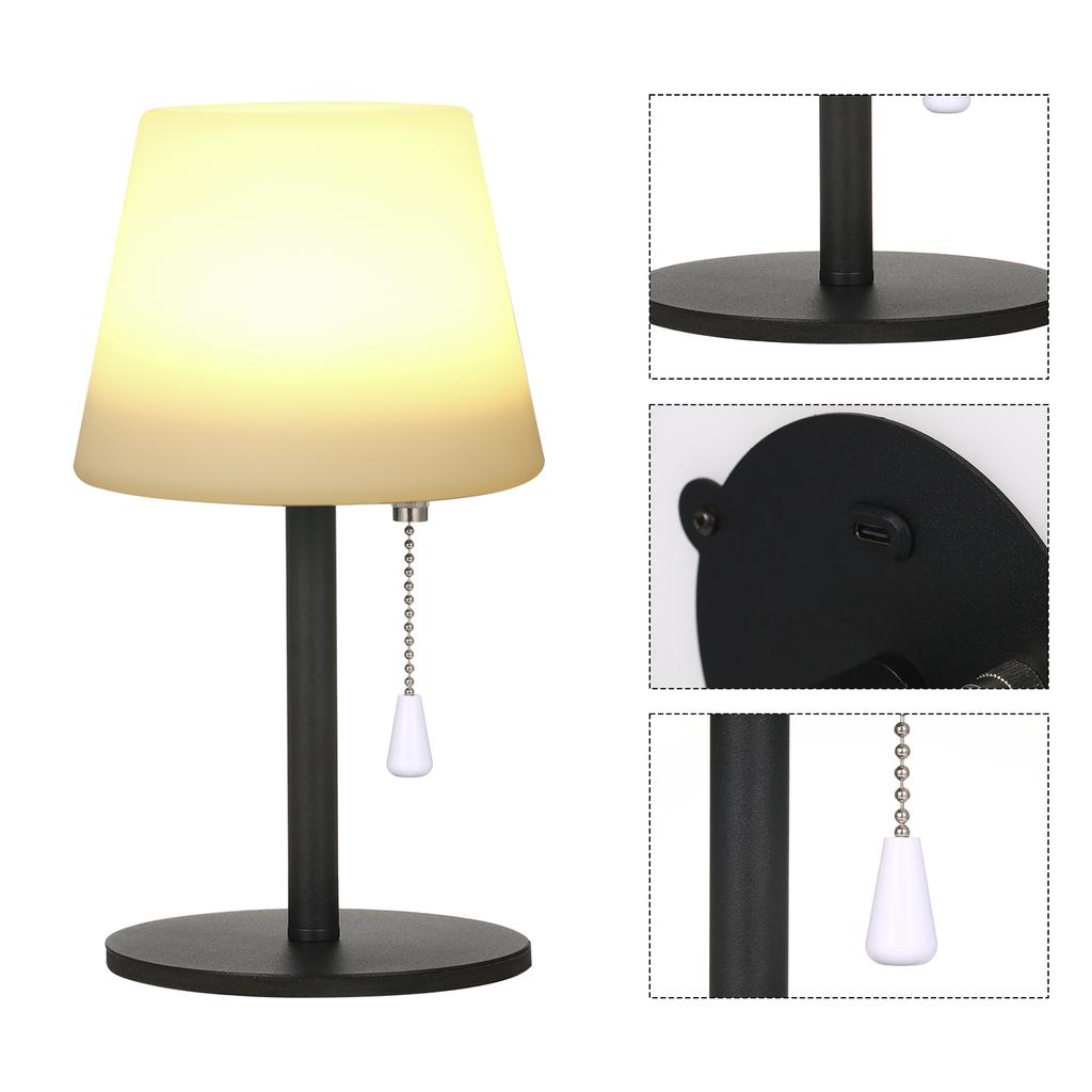 Neoglint RGB Table Lamp Colorful Desk Light with Remote Controller Pull Chain   Bedside Lamp Reading Lamp USB Rechargeable for Living Room Bedroo