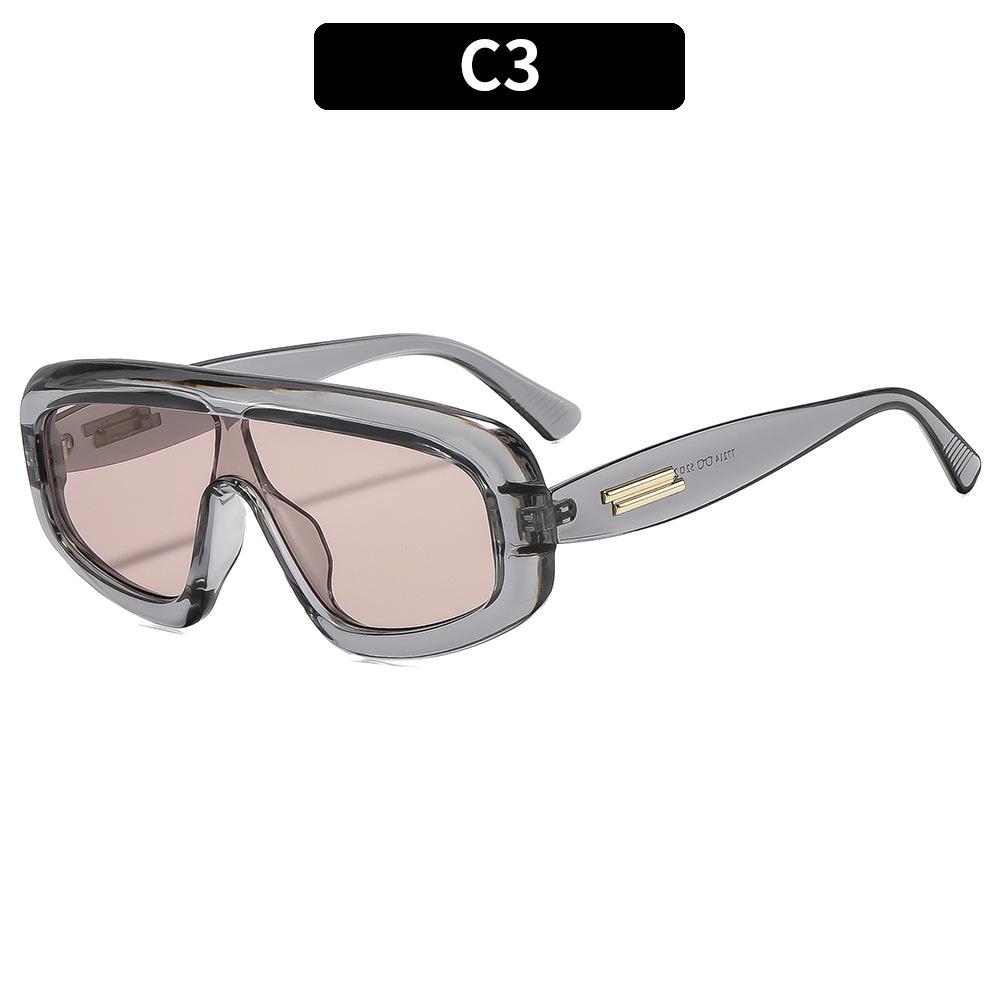 Retro-style one-piece lens glasses for street fashion, hip-hop trend sunglasses, and outdoor sun-protection shades.