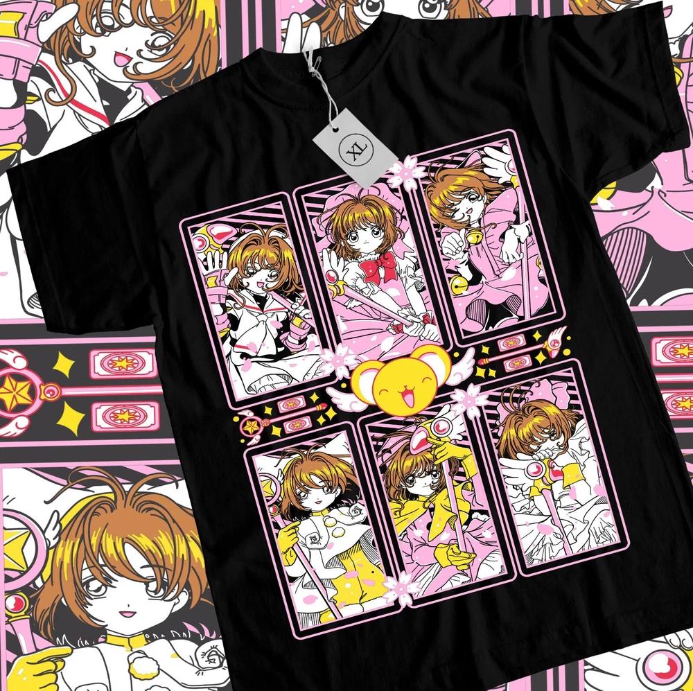 Caraptor Sakura Tshirt Kawaii Anime Unisexga Waifu KeroChan Gift Shirt All Size S
